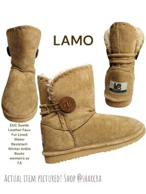 Lamo Women's essential Suede Leather Faux Fur Lined Waterproof Winter Boots 7.5